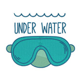 Underwater Embroidery Design – Snorkeling Mask Machine Embroidery File