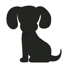 Puppy Embroidery Design – Cute Dog Silhouette Machine Embroidery File
