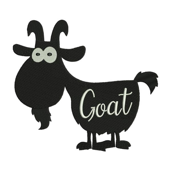 Goat Embroidery Design – Cartoon Animal Machine Embroidery File