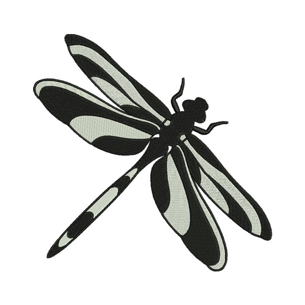 Dragonfly Embroidery Design – Flying Insect Silhouette Machine Embroidery File