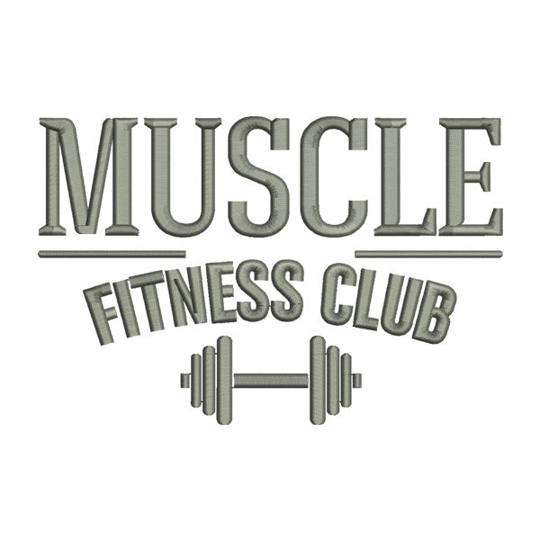 Muscle Fitness Club Embroidery Design