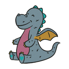 Baby Dragon Embroidery Design – Cartoon