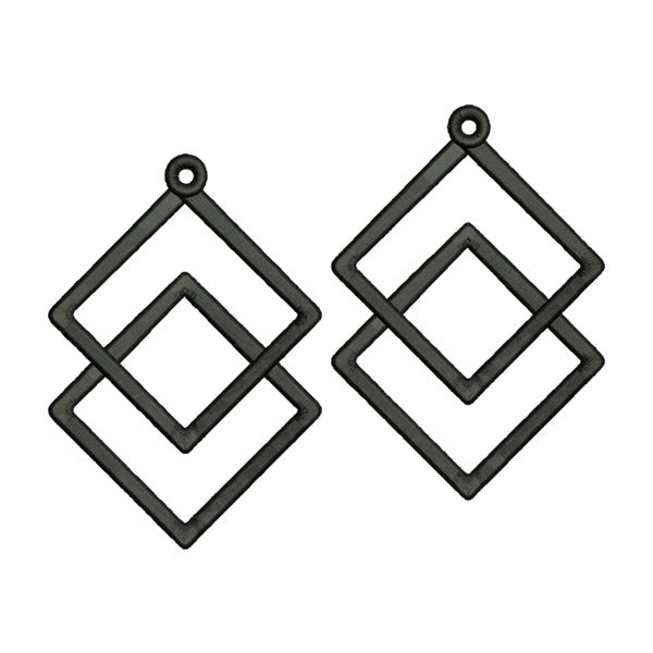 Rhombus Geometric Earrings Machine Embroidery File