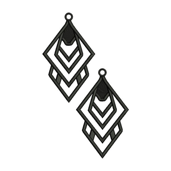 Rhombus Earrings Embroidery Design
