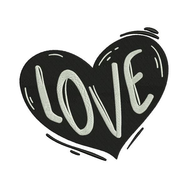 Love Heart Embroidery Design – Romantic