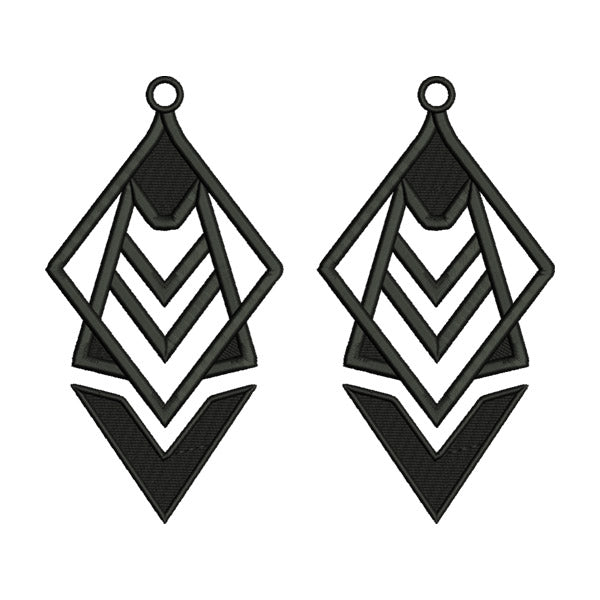 Rhombus Diamond Earrings Embroidery Design