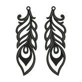Feather Earrings Embroidery Design – Elegant