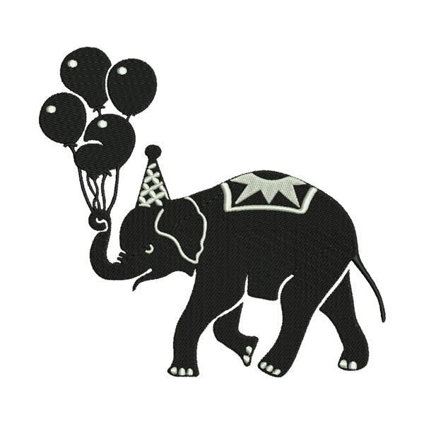 Circus Elephant Embroidery Design