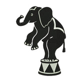 Circus Elephant on Podium Embroidery Design