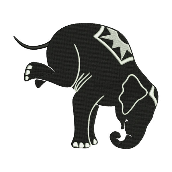 Circus Elephant Handstand Embroidery Design