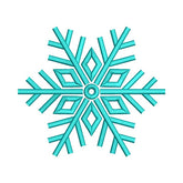 Cyan Snowflake Embroidery Design – Winter