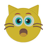 Cat Shocked Emoji Embroidery Design