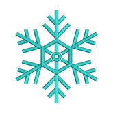 Cyan Hexagon Snowflake Embroidery Design