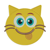 Cat Tongue-Out Emoji Embroidery Design