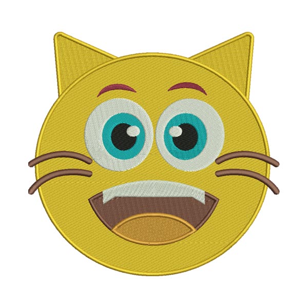 Cat Emoji Embroidery Design