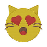 Cat Emoji Heart Eyes Embroidery Design