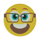 Nerd Emoji Embroidery Design