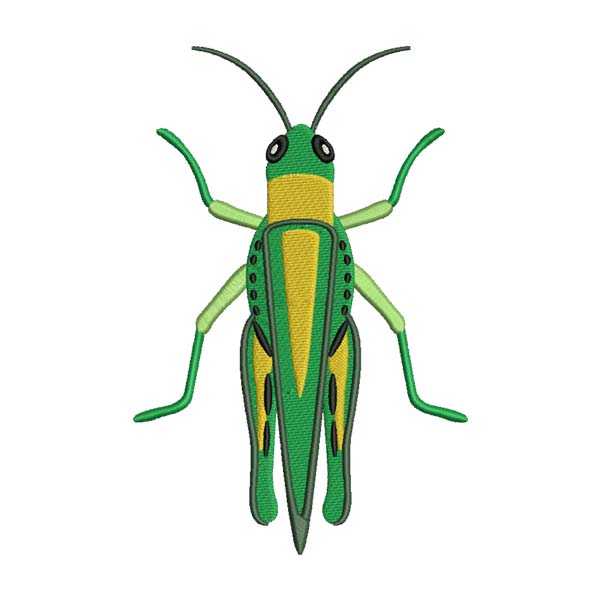 Green Grasshopper Embroidery Design