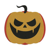 Creepy Fanged Jack-o-Lantern Embroidery Design