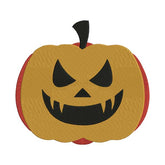Scary Fanged Jack-o-Lantern Embroidery Design