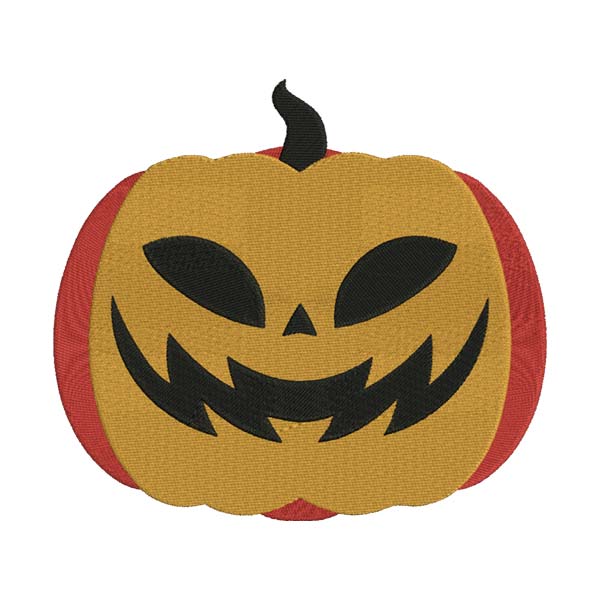 Grinning Jack-O-Lantern Pumpkin Embroidery Design