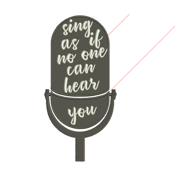 Vintage Microphone Quote Embroidery Design
