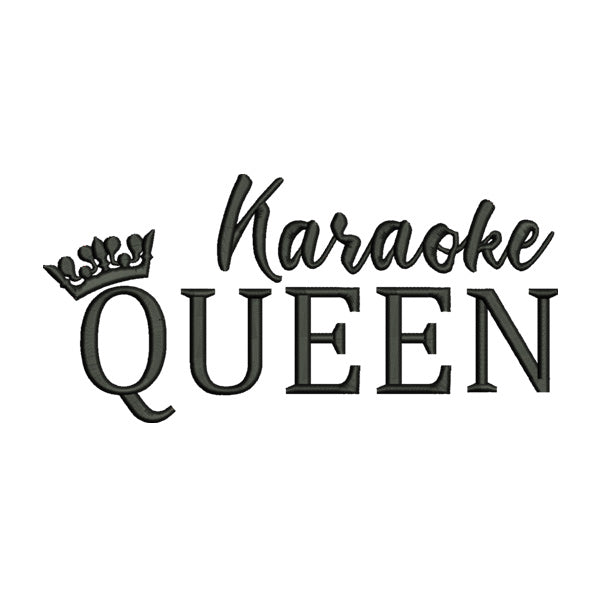 Karaoke Queen Embroidery Design