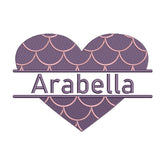 Mermaid Scales Heart Name Embroidery Design