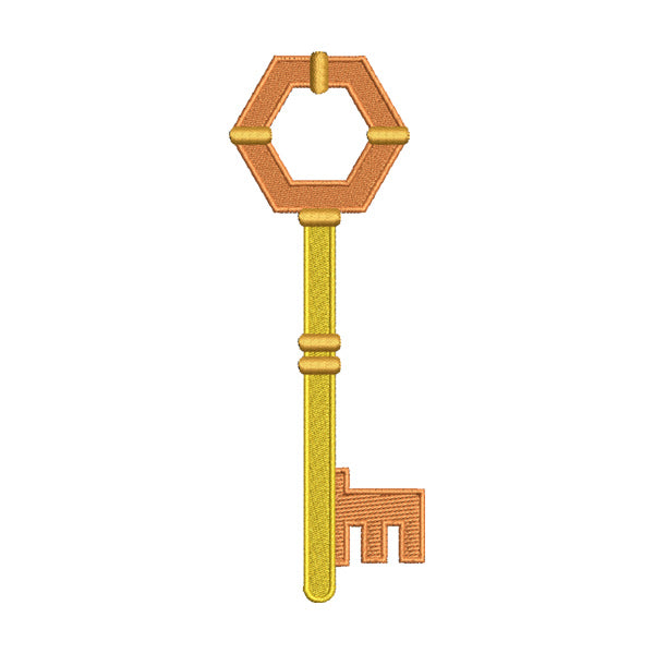 Vintage Key Embroidery Design