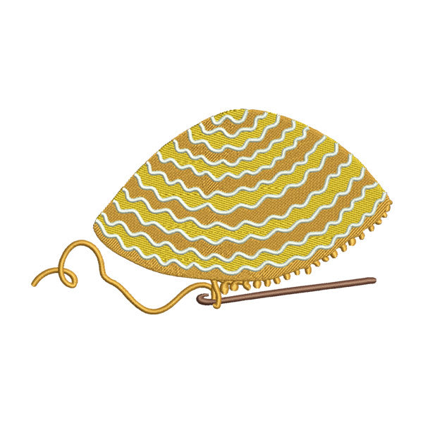 Knitting Wool & Needle Embroidery Design