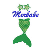 Merbabe Mermaid Tail Embroidery Design