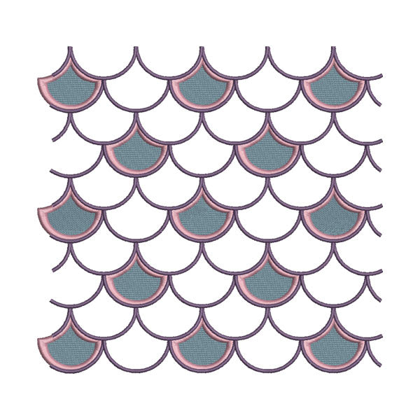 Mermaid Scales Pattern Embroidery Design