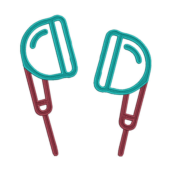 Minimalist Headphones Machine File Embroidery Design