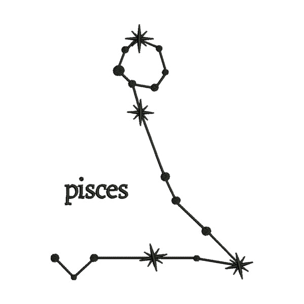 Pisces Constellation Embroidery Design