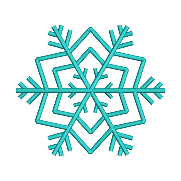 Geometric Snowflake Embroidery Design – Winter