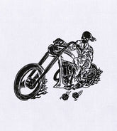 Skeleton Chopper Rider Embroidery Design