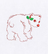 Red Bear Applique Embroidery Design