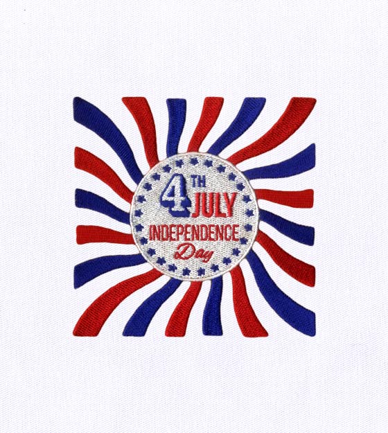 4th of July Independence Day Embroidery Design
