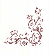 Elegant Maroon Swirl Vine Corner Embroidery Design