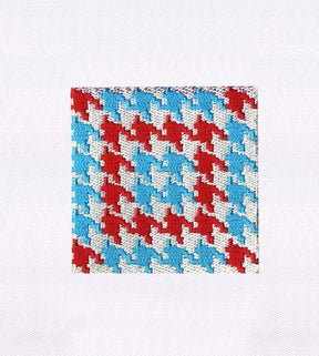 Blue & Red Geometric Pattern Embroidery Design