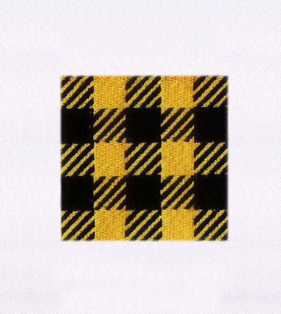 Black & Yellow Checkered Embroidery Design