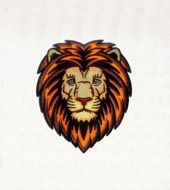 Lion Head Embroidery Design