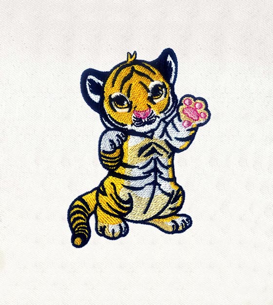 Cute Baby Tiger Cub Embroidery Design