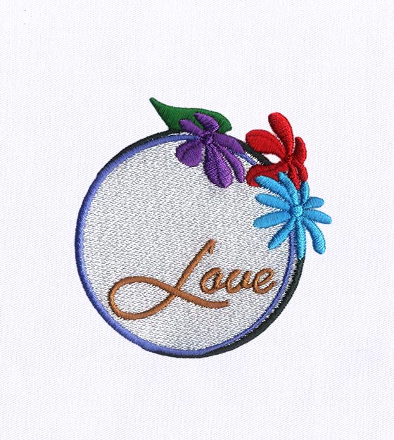 Love Floral Wreath Embroidery Design
