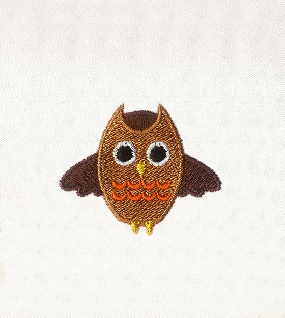 Baby Owl Embroidery Design – Cute Brown Owl Machine Embroidery File
