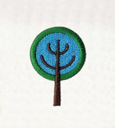 Green & Blue Tree Embroidery Design