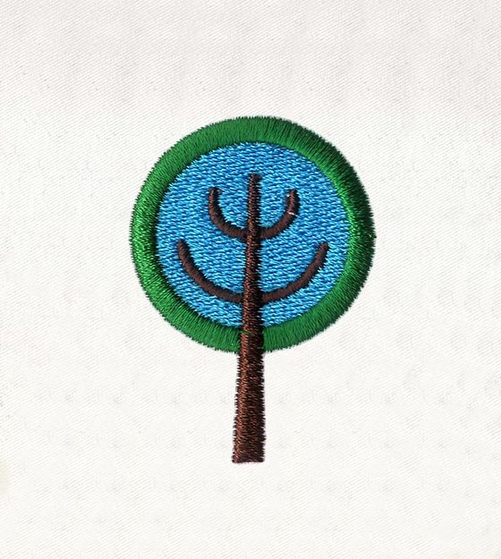 Green & Blue Tree Embroidery Design