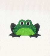 Cute Green Frog Embroidery Design