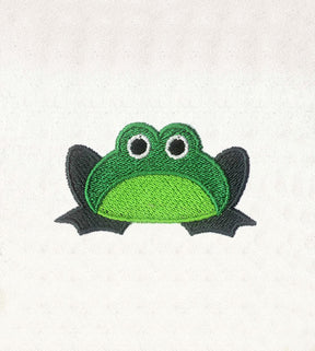 Cute Green Frog Embroidery Design