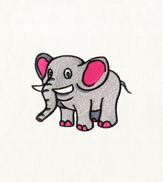 Cute Baby Elephant Embroidery Design